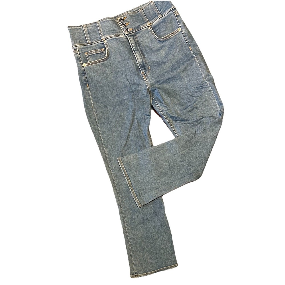 VERONICA BEARD Carly Kick Flare Crop Jeans High Rise Button Fly Sz 31 X‎ 25